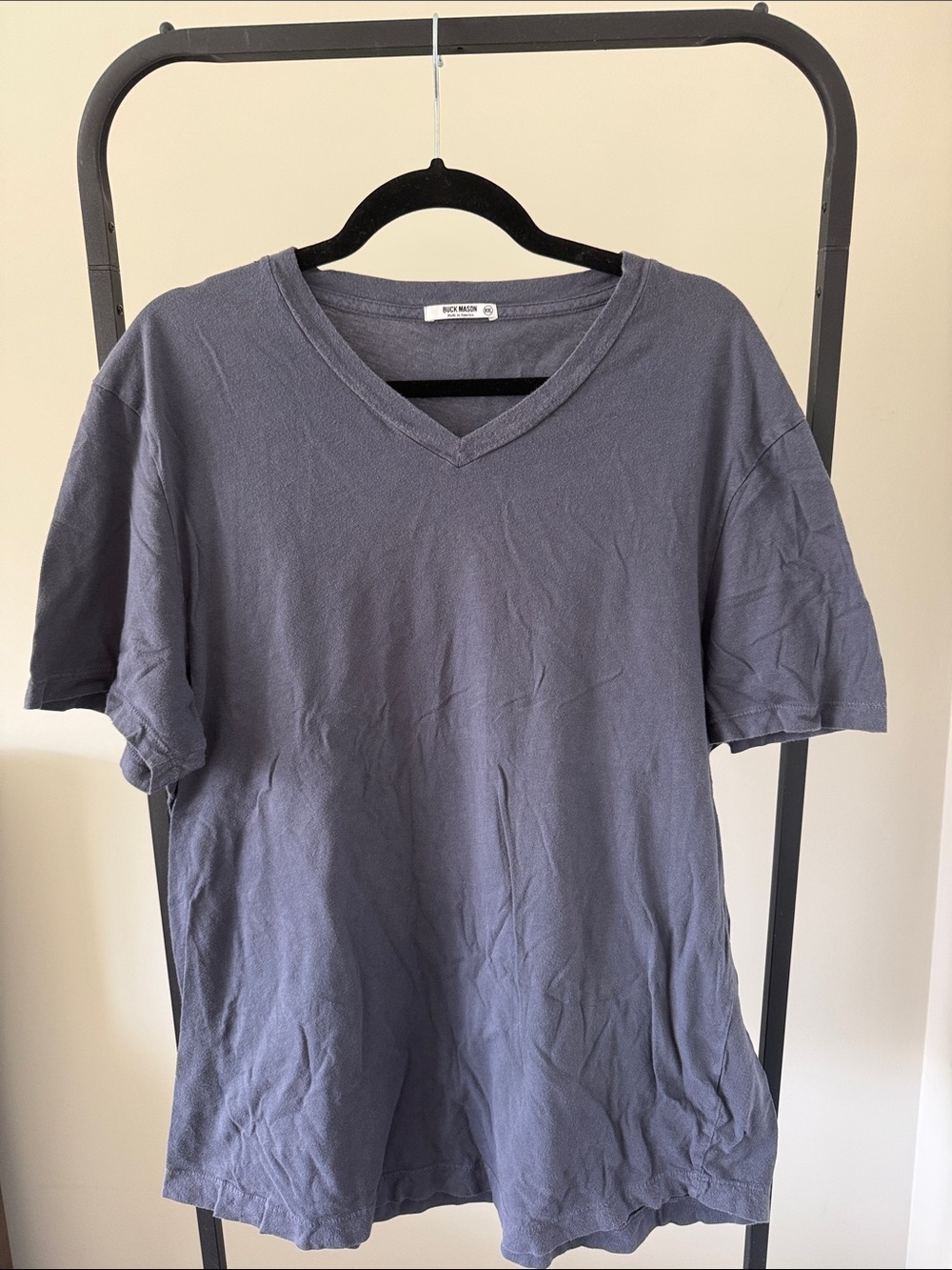 Buck Mason Blue Gray V-Neck Short Sleeve Tee